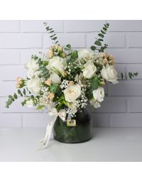 گلدان گل رز اطلس
