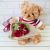 دسته گل رز قرمز و عرسک Teddy (مالزی)