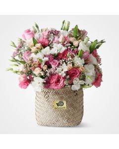 سبد گل حصیری کاترین
