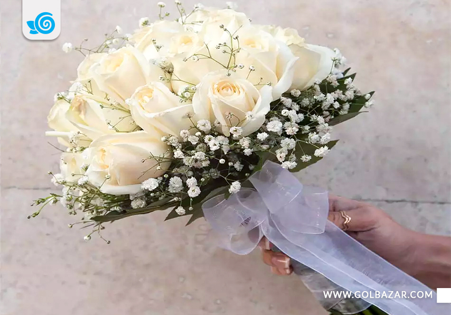 دسته گل رز عقد برای عروس